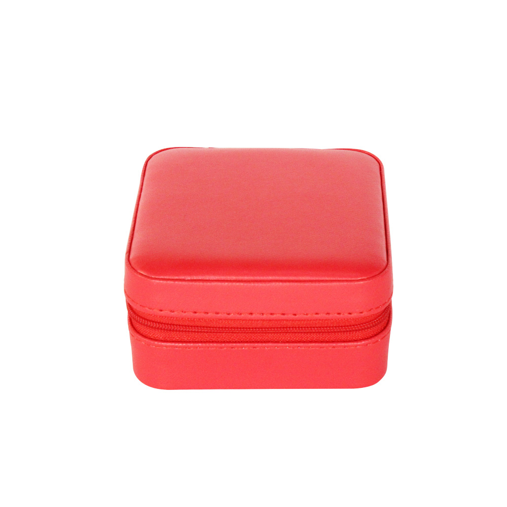 Pink Tabby Pattern PU Jewelry Necklace Box Custom Jewelry Packaging Organizer With Zipper